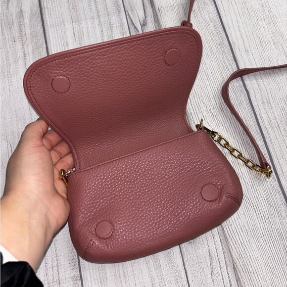 Tory Burch Pink Landon Logo Leather Crossbody Wallet Purse - Picture 3 of 6